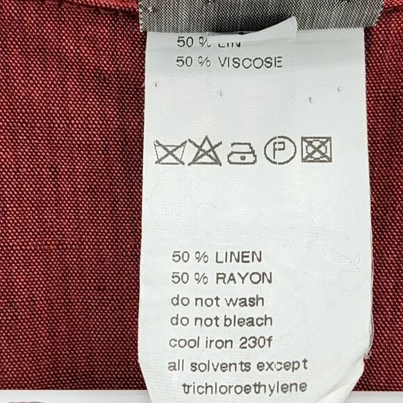 Lilith Vintage Women's Linen Blend Button Front Fitted Blouse - M - Picture 6 of 8